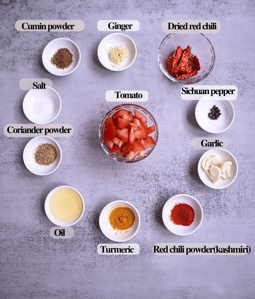 ingredients for piro achar recipe