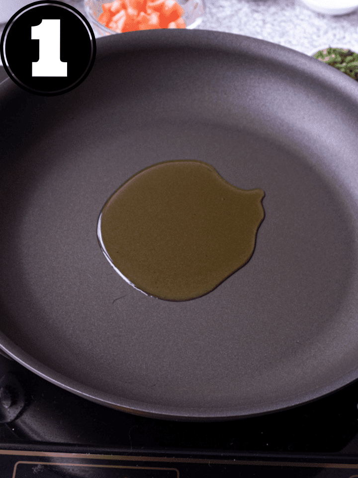 ADD OIL TO THE PAN.